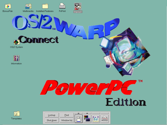 Slightly tweaked OS/2 PPC desktop